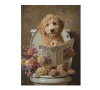 for Adults 52x38cm/1000pcs Jigsaw Puzzle Dog Reading Newspaper on Toilet -4 Teenagers Puzzles Brain Teaser Game Analysis And Logic Challenging Game Gifts 52x38cm/1000pcs