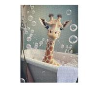 for Adults 52x38cm/1000pcs Jigsaw Puzzle Giraffe Bath Time Fun Jigsaw for Adults Brain Teaser Game Presents for Women Fun at Home Activities, 52x38cm/1000pcs