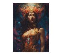 for Adults 52x38cm/1000pcs Jigsaw Puzzle Golden Goddess with Floral Crown Jigsaw for Adults Toy Wall Decor Perfect Decoration Unique Birthday And Xmas Gifts 52x38cm/1000pcs