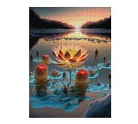for Adults 52x38cm/1000pcs Jigsaw Puzzle Luminous Lotus Pond Jigsaws for Adults Anti-Stress Toys Stress Reliever Challenging Game Gifts 52x38cm/1000pcs