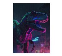 for Adults 52x38cm/1000pcs Jigsaw Puzzle Neon Dinosaur Cityscape Jigsaw for Adults Toy Wall Decor Perfect Decoration Unique Birthday And Xmas Gifts 52x38cm/1000pcs