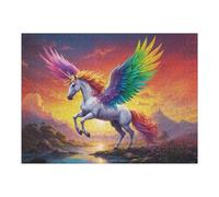 for Adults 52x38cm/1000pcs Jigsaw Puzzle Rainbow Unicorn Teenagers Puzzles Brain Teaser Game Analysis And Logic Challenging Game Gifts 52x38cm/1000pcs