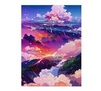 for Adults 52x38cm/1000pcs Jigsaw Puzzle Serene Sky Over Mountains Jigsaws for Adults Anti-Stress Toys Stress Reliever Challenging Game Gifts 52x38cm/1000pcs