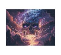 for Adults 52x38cm/1000pcs Jigsaw Puzzle Thundering Skull Epic Fantasy Artwork Adult Jigsaw Puzzle Relax Games Wall Decoration Fun at Home Activities, 52x38cm/1000pcs