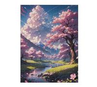 for Adults 52x38cm/1000pcs Puzzle Cherry Blossom Riverview Adult Puzzles Hands-on Game Improve Memory Unique Gifts for Birthday And Christmas 52x38cm/1000pcs