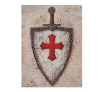 for Adults 52x38cm/1000pcs Puzzle Crusader Shield And Sword Jigsaw for Adults Fun Games Hand Speed Race Unique Gifts for Birthday And Christmas 52x38cm/1000pcs