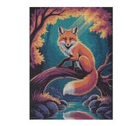 for Adults 52x38cm/1000pcs Puzzle Fox on A Branch by A River Jigsaw for Adults Fun Games Hand Speed Race Unique Gifts for Birthday And Christmas 52x38cm/1000pcs