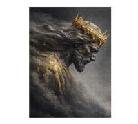 for Adults 52x38cm/1000pcs Puzzle Golden Crowned Jesus Bowing Down Jigsaw for Adults Fun Games Hand Speed Race Unique Gifts for Birthday And Christmas 52x38cm/1000pcs