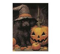 for Adults 52x38cm/1000pcs Puzzle Halloween Witch Dog Jigsaw for Adults Fun Games Hand Speed Race Unique Gifts for Birthday And Christmas 52x38cm/1000pcs