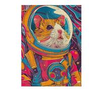 for Adults 52x38cm/1000pcs Puzzle Hamster Astronaut Space Jigsaw for Adults Fun Games Hand Speed Race Unique Gifts for Birthday And Christmas 52x38cm/1000pcs