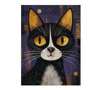 for Adults 52x38cm/1000pcs Puzzle Happy Black And White Cat Jigsaw for Adults Fun Games Hand Speed Race Unique Gifts for Birthday And Christmas 52x38cm/1000pcs