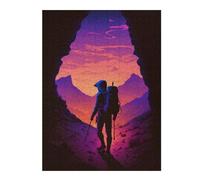 for Adults 52x38cm/1000pcs Puzzle Silhouette Hiker in Mountainscape Adult Jigsaw Puzzle Toy Wall Decor Stress Reliever Birthday And Unique Gifts 52x38cm/1000pcs