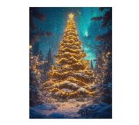 for Adults 52x38cm/1000pcs Puzzle Starry Night Christmas Tree Jigsaws for Adults Relaxing Games Presents for Women for Is Ideal As A Gift 52x38cm/1000pcs