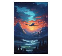 for Adults 75x50cm/1000pcs Jigsaw Puzzle Airplane Travels Over Land Adult Jigsaw Brain Teaser Game Enhance Memory Unique Birthday And Xmas Gifts 75x50cm/1000pcs