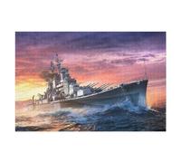 for Adults 75x50cm/1000pcs Jigsaw Puzzle Battleship at Sunset Teenagers Puzzles Brain Teaser Game Analysis And Logic Challenging Game Gifts 75x50cm/1000pcs