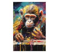 for Adults 75x50cm/1000pcs Jigsaw Puzzle Colorful Chimpanzee Artist Jigsaw for Adults Brain Teaser Game Presents for Women Fun at Home Activities, 75x50cm/1000pcs