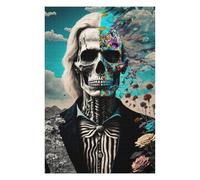 for Adults 75x50cm/1000pcs Jigsaw Puzzle Colorful Skull in Black And White Suit Jigsaws for Adults Anti-Stress Toys Stress Reliever Challenging Game Gifts 75x50cm/1000pcs