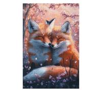 for Adults 75x50cm/1000pcs Jigsaw Puzzle Foxes in Blossom Bliss Teenagers Puzzles Brain Teaser Game Analysis And Logic Challenging Game Gifts 75x50cm/1000pcs