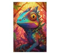 for Adults 75x50cm/1000pcs Jigsaw Puzzle Rainbow Lizard in Fantasy Forest Jigsaw for Adults Brain Teaser Game Presents for Women Fun at Home Activities, 75x50cm/1000pcs