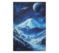 for Adults 75x50cm/1000pcs Jigsaw Puzzle Spaceship Over Fuji Mount Adult Jigsaw Brain Teaser Game Enhance Memory Unique Birthday And Xmas Gifts 75x50cm/1000pcs