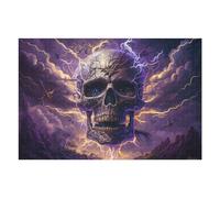 for Adults 75x50cm/1000pcs Jigsaw Puzzle Thunderstorm Skull Artwork -3 Adult Jigsaw Puzzle Relax Games Wall Decoration Fun at Home Activities, 75x50cm/1000pcs