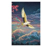 for Adults 75x50cm/1000pcs Puzzle Crane in Flight with Cherry Blossoms Puzzles for Adults Family Games Presents for Women Unique Gifts for Birthday And Christmas 75x50cm/1000pcs