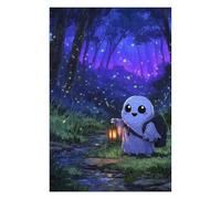 for Adults 75x50cm/1000pcs Puzzle Cute Ghost with Lantern in Forest Jigsaws for Adults Relaxing Games Presents for Women for Is Ideal As A Gift 75x50cm/1000pcs