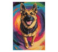 for Adults 75x50cm/1000pcs Puzzle German Shepherd Galaxy Jigsaw for Adults Fun Games Hand Speed Race Unique Gifts for Birthday And Christmas 75x50cm/1000pcs