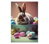 for Adults 75x50cm/1000pcs Puzzle Rabbit Easter Bunny Animal Puzzles for Adults Family Games Presents for Women Unique Gifts for Birthday And Christmas 75x50cm/1000pcs