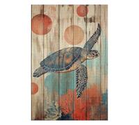 for Adults 75x50cm/1000pcs Puzzle Sea Turtle on Wood Panel Art Turtle Wall Art Jigsaws for Adults Relaxing Games Presents for Women for Is Ideal As A Gift 75x50cm/1000pcs