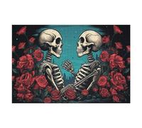 for Adults 75x50cm/1000pcs Puzzle Skulls in Roses A Gothic Romance Adult Puzzles Hands-on Game Improve Memory Unique Gifts for Birthday And Christmas 75x50cm/1000pcs