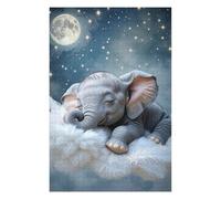 for Adults 75x50cm/1000pcs Puzzle Sleeping Baby Elephant on Cloud Jigsaws for Adults Relaxing Games Presents for Women for Is Ideal As A Gift 75x50cm/1000pcs