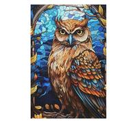 for Adults 75x50cm/1000pcs Puzzle Stained Glass Owl Portrait Puzzles for Adults Family Games Presents for Women Unique Gifts for Birthday And Christmas 75x50cm/1000pcs