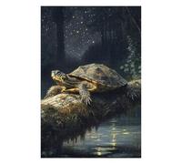 for Adults 75x50cm/1000pcs Puzzle Turtle on A Mossy Log at Night Jigsaw for Adults Fun Games Hand Speed Race Unique Gifts for Birthday And Christmas 75x50cm/1000pcs