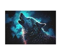 for Adults 75x50cm/1000pcs Puzzle Wolf Howling at Night Sky Adult Puzzles Hands-on Game Improve Memory Unique Gifts for Birthday And Christmas 75x50cm/1000pcs