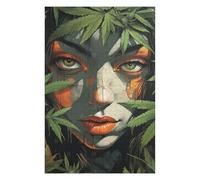 for Adults 75x50cm/1000pcs Puzzle Woman Surrounded by Leaves Jigsaws for Adults Relaxing Games Presents for Women for Is Ideal As A Gift 75x50cm/1000pcs