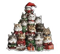 for Adults,Interactive Christmas Theme - 194 Pieces Animal Cat Design - for Men Women Girls Young Teens Friends and Coworkers