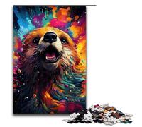 for Adults Jigsaw Animal Colorful Psychedelic Honey Badger 1000 Piece Wooden Jigsaw for Adults& Kids Age 12 Years Up 1000 PCS(75x50cm)