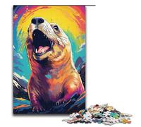 for Adults Jigsaw Colored Groundhog 1000 Piece Wooden Jigsaw for Adults& Kids Age 12 Years Up 1000 PCS(38x26cm)
