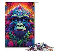 for Adults Jigsaw Colorful Gorillas 1000 Piece Wooden Jigsaw for Adults& Kids Age 12 Years Up 1000 PCS(38x26cm)