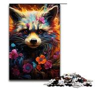 for Adults Jigsaw Colourful Art Raccoon 1000 Piece Wooden Jigsaw for Adults& Kids Age 12 Years Up 1000 PCS(75x50cm)