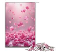 for Adults Jigsaw Pink And White Petals Falling Like Snow 1000 Piece Wooden Jigsaw for Adults& Kids Age 12 Years Up 1000 PCS(38x26cm)