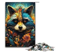 for Adults Jigsaw Psychedelic Animal Raccoon 1000 Piece Wooden Jigsaw for Adults& Kids Age 12 Years Up 300 PCS