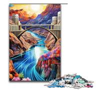 for Adults Jigsaw Psychedelic Hoover Dam 1000 Piece Wooden Jigsaw for Adults& Kids Age 12 Years Up 1000 PCS(75x50cm)