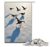 for Adults Jigsaw The Slanting Shadow of Wild Geese 1000 Piece Wooden Jigsaw for Adults& Kids Age 12 Years Up 1000 PCS(38x26cm)