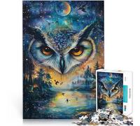for Adults Puzzles 1000 Piece Jigsaws Color painting owl Made of cardboard for and from 14 years and over Play Toys As a gift for the whole family and friends。size：38x52cm