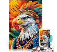 for Adults Puzzles 1000 Piece Jigsaws Eagle colorful painting~ Made of cardboard for and from 14 years and over Anti-stress family game difficult challenge Gifts Ideas。size：26x38cm/10.24x14.96inch