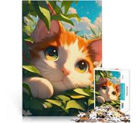 for Adults Puzzles 1000 Piece Jigsaws Sunshine Cat Made of cardboard for and from 14 years and over fun games for families Difficult Hard Gifts for Women Men 。size:38x52cm/14.96x20.47inch