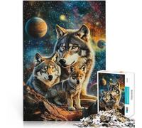 for Adults Puzzles 1000 Piece Jigsaws Wolf on the planet Made of wood,Suitable for people aged 14 and above for educational game challenge toy Interesting Stress Reduction Gifts。size:50x75cm