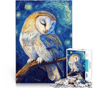 for Adults Puzzles 2000 Piece Jigsaws Owl in Starry Night Made of cardboard for and from 14 years and over Anti-stress family game difficult challenge Gifts Ideas。size：70x100cm/27.5x39.3inch
